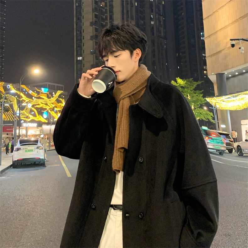 加棉加厚毛呢大衣短款风衣外套504-F23-P85控128(加棉P95控138),男装毛呢大衣,星座504