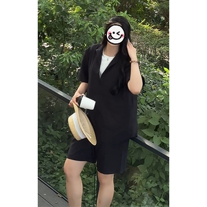 (网图慎用）特批P58无差价假两件大码轻薄亚麻两件套装男TZ5355图片
