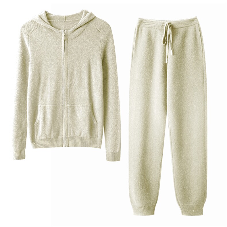 2025春秋新款羊绒衫女100纯羊绒精纺长袖连帽针织衫套头休闲上衣，男装羊绒套衫，台绒羊绒