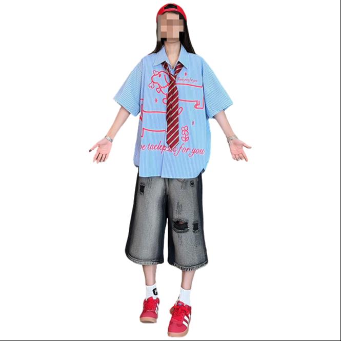 腊肠狗条纹短袖衬衫男xh138-特p45,男装T恤,电商B367