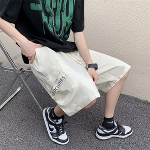 五分裤宽松型气质纯色潮流行春ins休闲裤斜纹工装短裤TK11P38图片