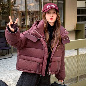 现货可推2025冬装新款加厚白鸭绒气质休闲宽松显瘦羽绒服女图片