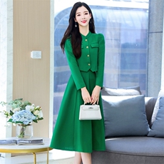 职业套装女高级感2024春秋新款时尚气质女神范短外套半身裙两件套，女装套装/套裙，卡杰菲