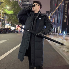 AY110/P148控188冬季社会小伙潮流保暖长款过膝百搭棉服男黑首2，男装棉衣，星座305B-1