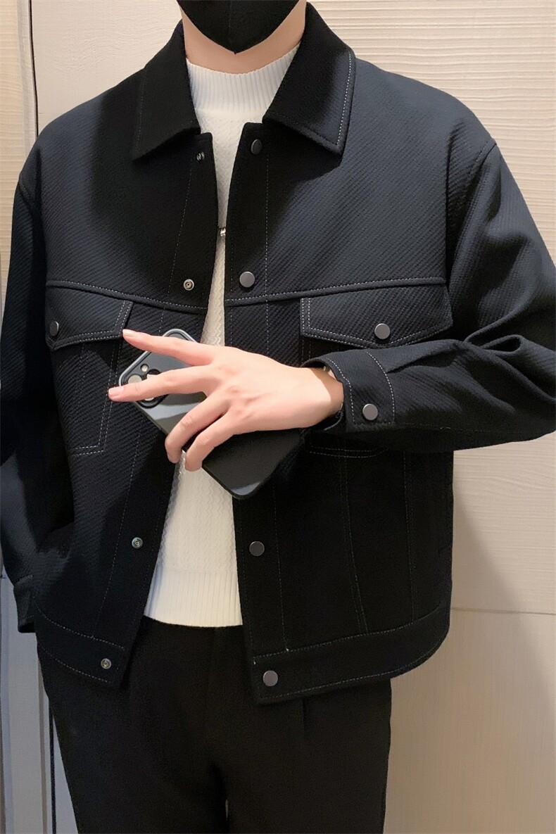 现货2025秋季社会小伙男明线工装斜纹夹克外套JK31P105控138,男装夹克,电商B276A