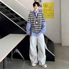 穿搭白色牛仔裤cleanfit垂感直筒男裤子百搭潮流休闲裤YD9002-P75，男装休闲裤，星座509