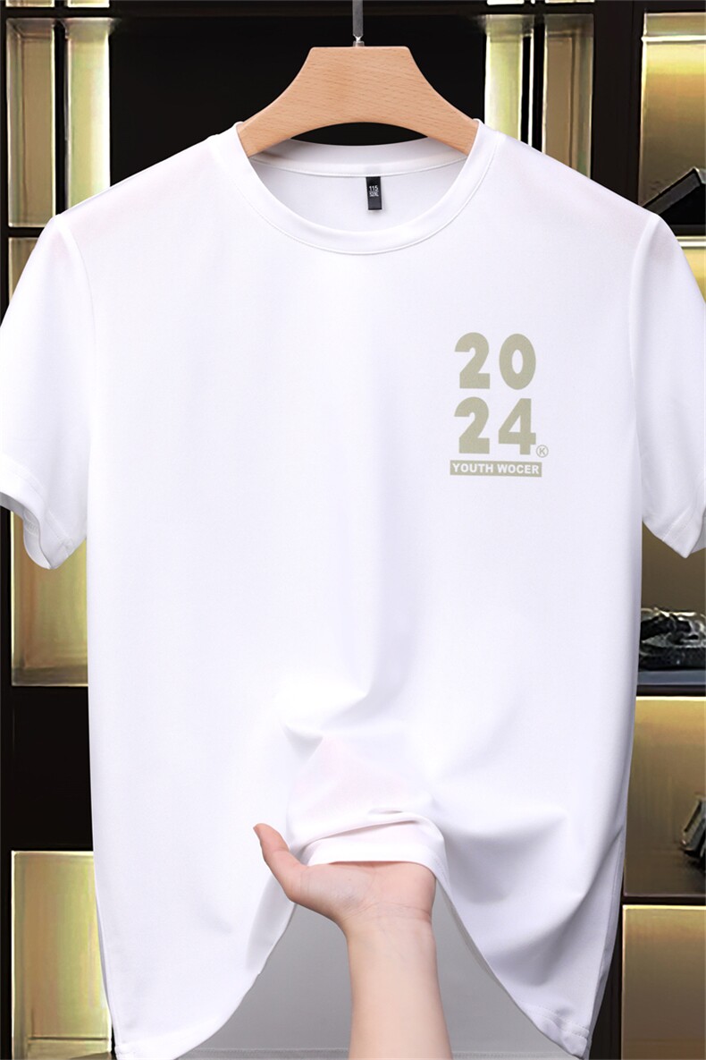 短袖男士t恤男士白色圆领半袖上衣2026夏季薄款潮流休闲男t,男装T恤,电商B212（原钱塘6029）