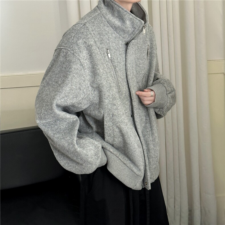 现货立领羊毛呢外套%羊毛秋冬加厚呢料夹克A351-AJ2602-P125，男装夹克，电商A351