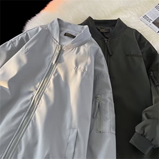 美式街头复古棒球服男春秋新款小众设计感潮牌宽松飞行员夹克外套，男装夹克，星座1210-1