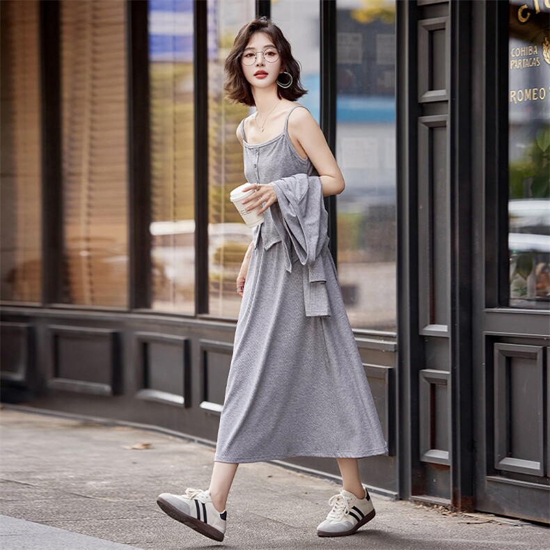 一件代发批发价杭州正品半身裙时尚套装女2025开衫吊带三件套,女装套装/套裙,采品优优