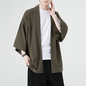 2023风春夏棉麻披风开衫男宽松防晒服小众风衣A203-666特p25图片