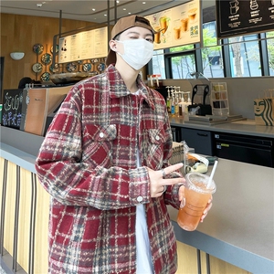 夹克潮流青春时尚潮流格子衬衫外套休闲百搭外套J741 P--58图片