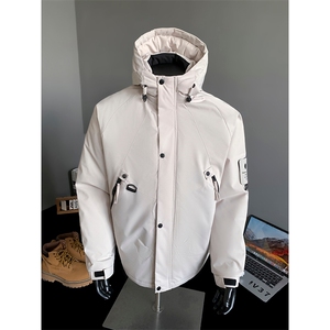 冬季冲锋衣棉服男士棉袄连帽工装棉衣加棉加厚潮A266-MY8014-P75图片