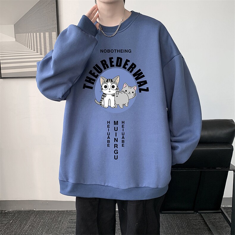 圆领卫衣男大码加厚加绒长袖t恤男S6160-P28加绒款-P33,男装卫衣,电商A040