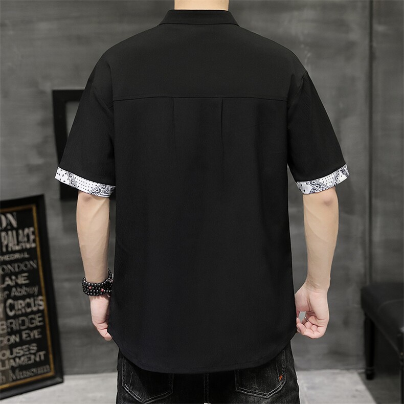 2026夏季风新款翻领男士潮流印花短袖T恤H1691-P58,男装T恤,星座1105-3