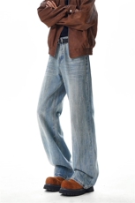 B221美式ins暗黑高街重工艺修身微喇牛仔裤LK25547-特P45控78，男装牛仔裤，电商B221