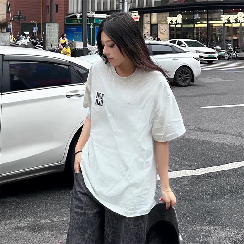 万针全刺绣工艺抖音得物高品质260克重磅纯棉双纱美式高街短袖T恤,男装T恤,电商A486