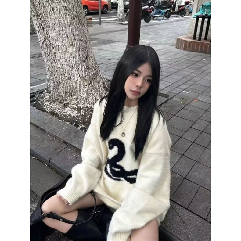 MM145-P68秋冬加厚毛衣男韩版潮流宽松日系针织衫港风慵懒线衣,针织衫/毛衣,星座617A-2
