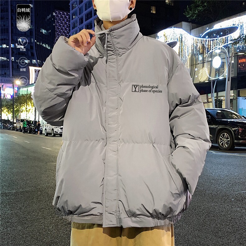 港风夜景字母印花白鸭绒保暖立领羽绒服A247-YR82113特批175控258,男装羽绒服,电商A247
