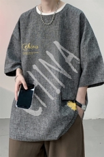 风复古亚麻短袖男棉麻t恤男半袖ZT71208-P35，男装T恤，电商A040
