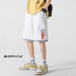 2023夏无影墙假两件贴标装饰大码男卫裤休闲五分短裤DK28002-P28图片