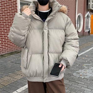 毛领棉衣男女保暖PU皮加厚加绒情侣装面包服棉服外套MY88 P115图片