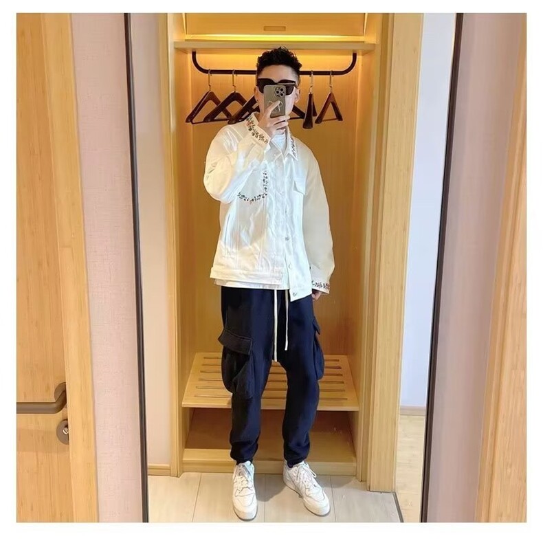 春秋季痞帅外套ins潮牌港风潮流宽松牛仔衬衫外套-NC218-P70,男装衬衫,星座1002-2