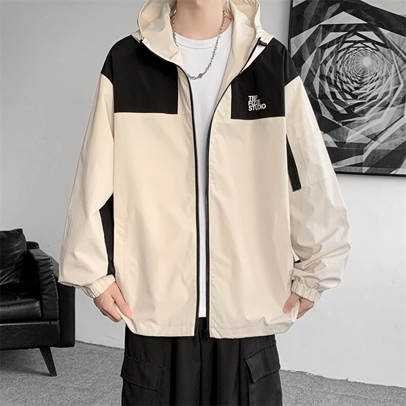 JK8188-P70拼色潮牌男冲锋衣工装连帽登山服休闲夹克,男装夹克,星座703