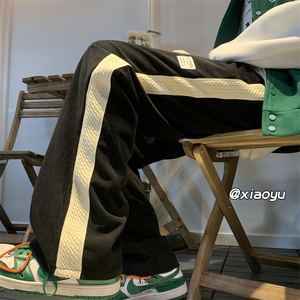 XZ616 秋季新款灯芯绒拼接贴标休闲裤 TY419 P55控68图片