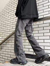 复古拉链牛仔裤男秋季2023新款直筒微喇裤子高街潮D8102P50，男装牛仔裤，星座1116-2