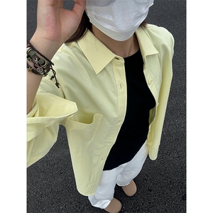 棉纯棉衬衫成衣水洗休闲衬衫男女宽松纯色衬衣 GC15-P35图片