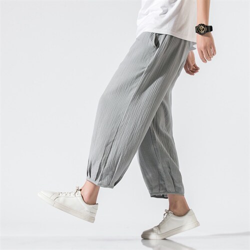 风薄大码宽松休闲裤男哈伦裤男士萝卜裤子男潮冰丝裤921P50，男装休闲裤，钱塘788(原4013)