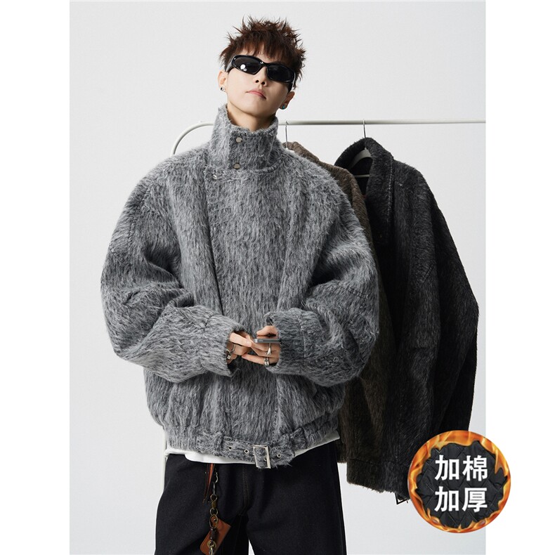 现货大翻领CIEAN FIT韩系加厚棉衣痞帅港风外套N61-P135控178图片