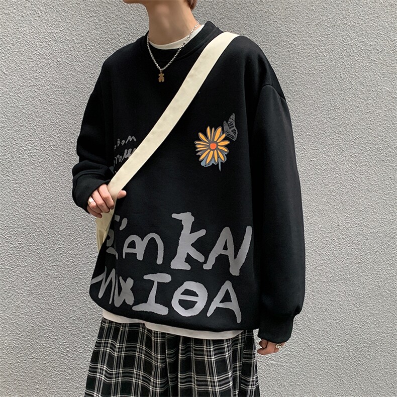 港风新款男女休闲圆领印s花潮流百搭宽松卫衣A816-P45，男装卫衣，电商A132（原电商B245）