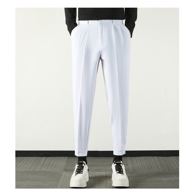 春秋款休闲西裤男士修身直筒九分裤子夏季商务垂感西装裤K20/P44，男装西裤，星座506