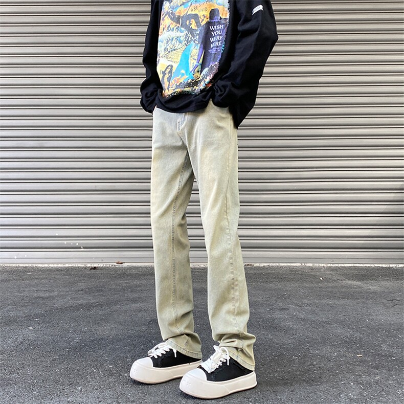 水泥灰水洗做旧弹力高街直筒百搭休闲牛仔裤N106-P50,男装牛仔裤,电商B327