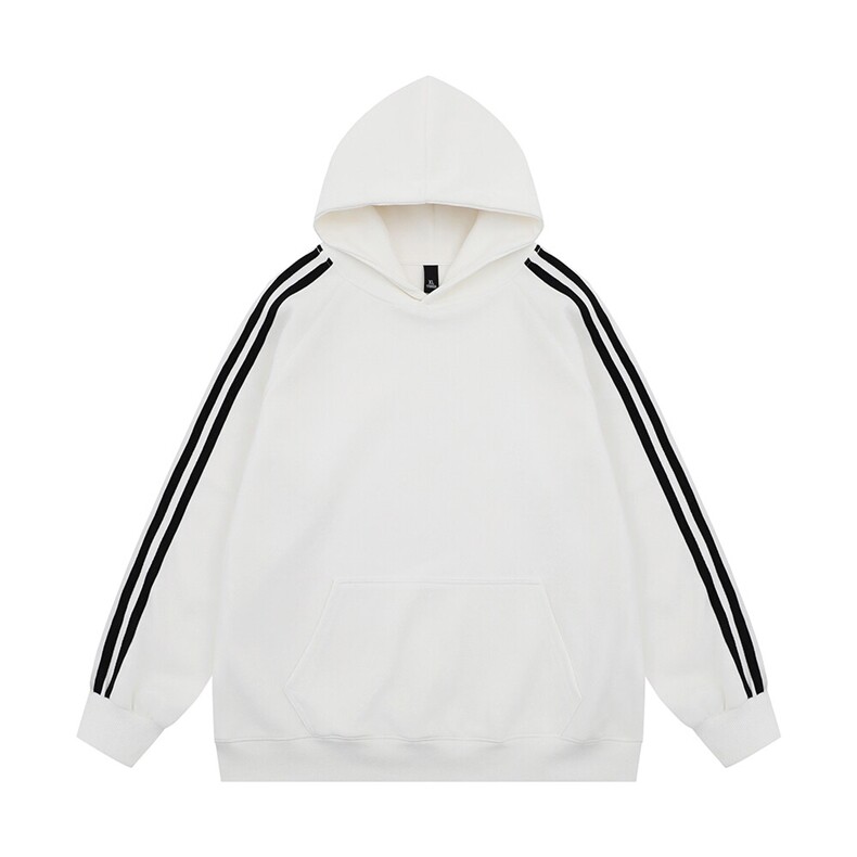 光板得物\唯品二开袖边三条杠连帽长袖卫衣A25P38,男装卫衣,电商A247
