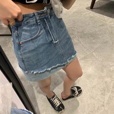 不规则牛仔半裙，女装半身裙，XTZ style
