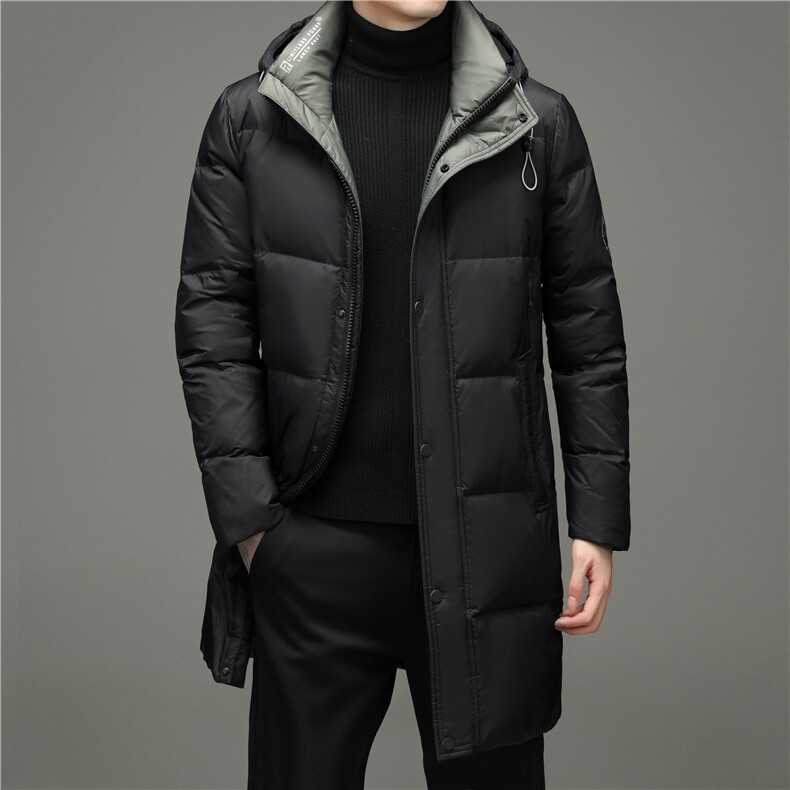 冬季新款鹅绒外套青春流行长款连帽休闲时尚羽绒服NRZ28826-P400，男装羽绒服，电商B212（原钱塘6029）