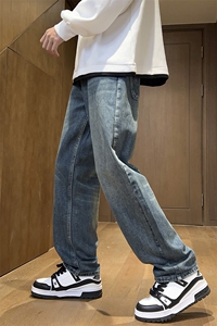 ！2025新款秋冬季美式牛仔裤男宽松直筒宽松裤子L355图片