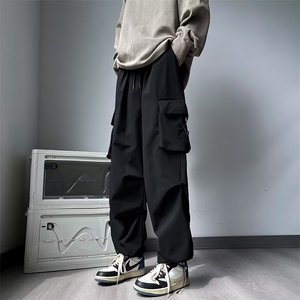 休闲裤男秋季新款美式潮牌褶皱堆积垂感工装休闲长裤  MK955-P38图片