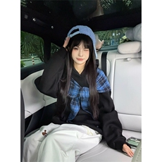 网图有货秋季蝴蝶结绑带华棉连帽卫衣男女宽松情侣上衣A817-P48，男装卫衣，星座1505