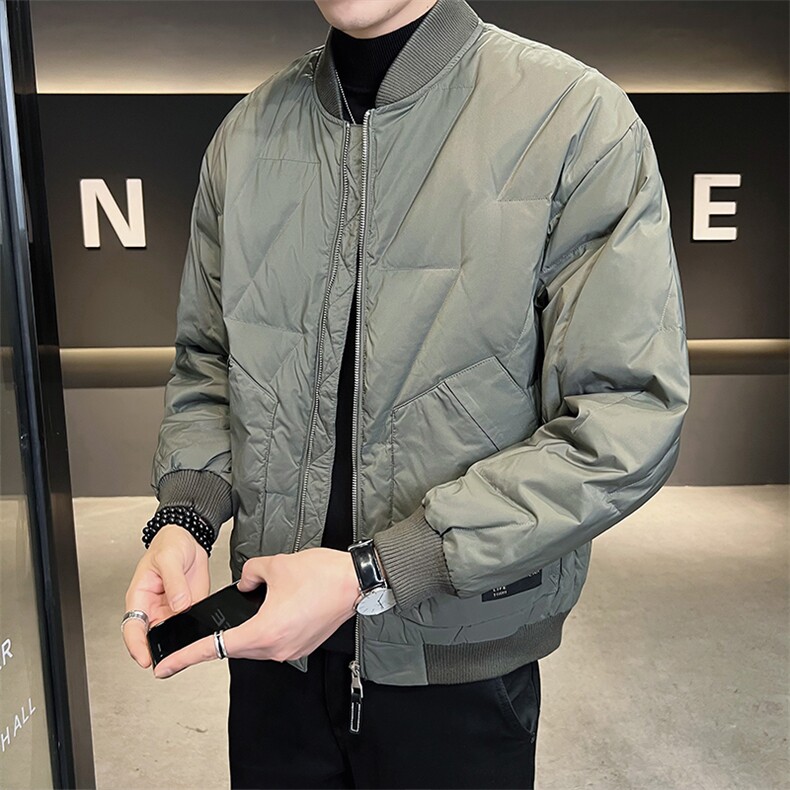 轻薄短款男冬季2025新款羽绒服棒球领外套上衣A313-Y5113-P165,男装羽绒服,电商A313