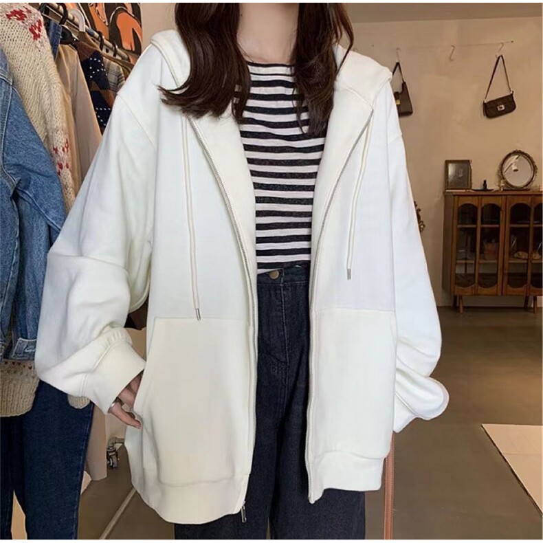 5318-P55新款宽松慵懒风连帽卫衣外套薄款/加绒,女装卫衣/绒衫,星座617A-2
