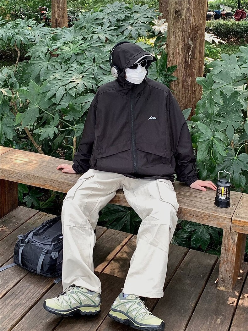 连帽工装潮流外套休闲宽松山系冲锋衣GF35P58,男装夹克,星座1116-2