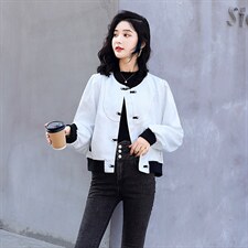 秋季休闲短外套女新款2022大码时尚复古民族风小个子修身夹克现货，女装短外套，一安秀