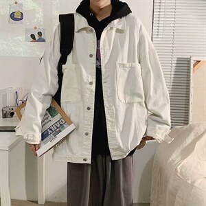 2021新款工装夹克日系百搭宽松春秋季潮牌ins牛仔外套W1460-P55