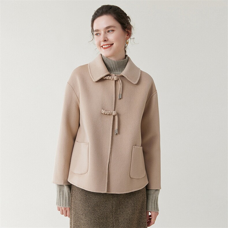 风衣外套女款2025新款秋冬双面穿高级感毛呢大衣25春，女装双面呢大衣，优远毛呢大衣