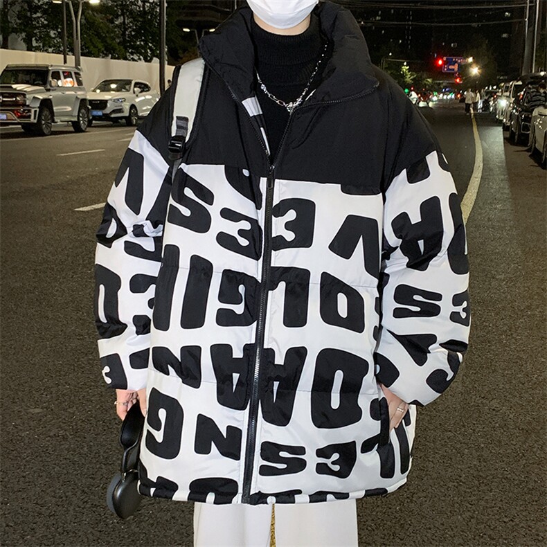 高品质2024冬季加厚棉服立领宽松潮牌大码保暖休闲外套33351P105,男装棉衣,电商A086