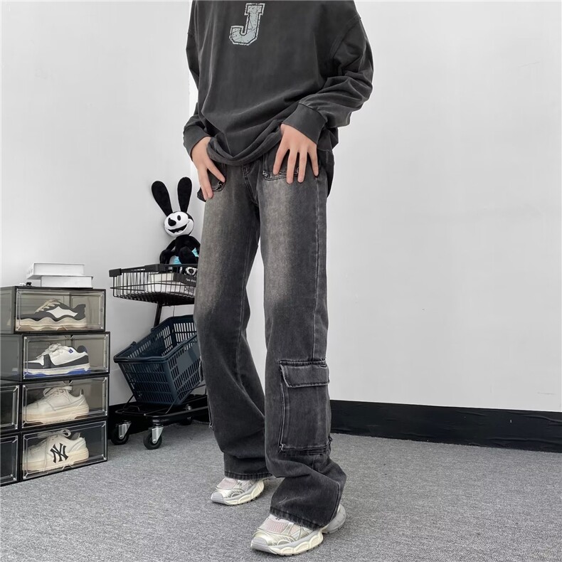 牛仔裤嘻哈ins潮高街潮流痞帅长裤N18-P55,男装牛仔裤,星座308B-1